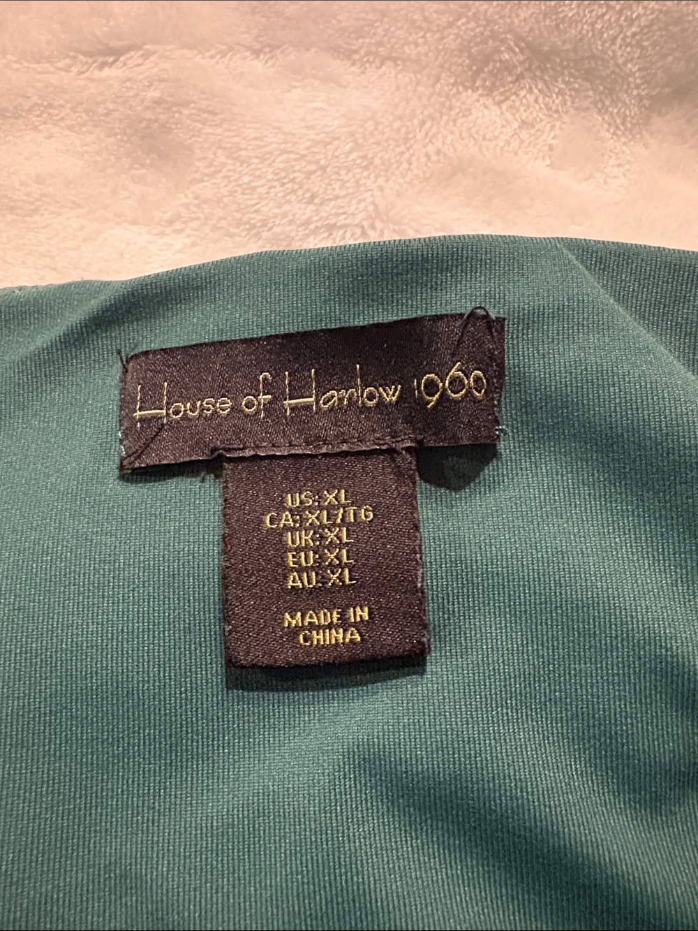 House of Harlow 1960 Deep V-Neck Short Sleeve Bodysuit Teal XL - Picture 4 of 6